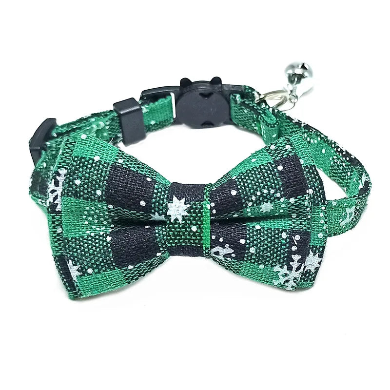 Plaid Breakaway Cat Collar with Bow Tie & Bell – Adjustable Safety Collar for Cats and Kittens