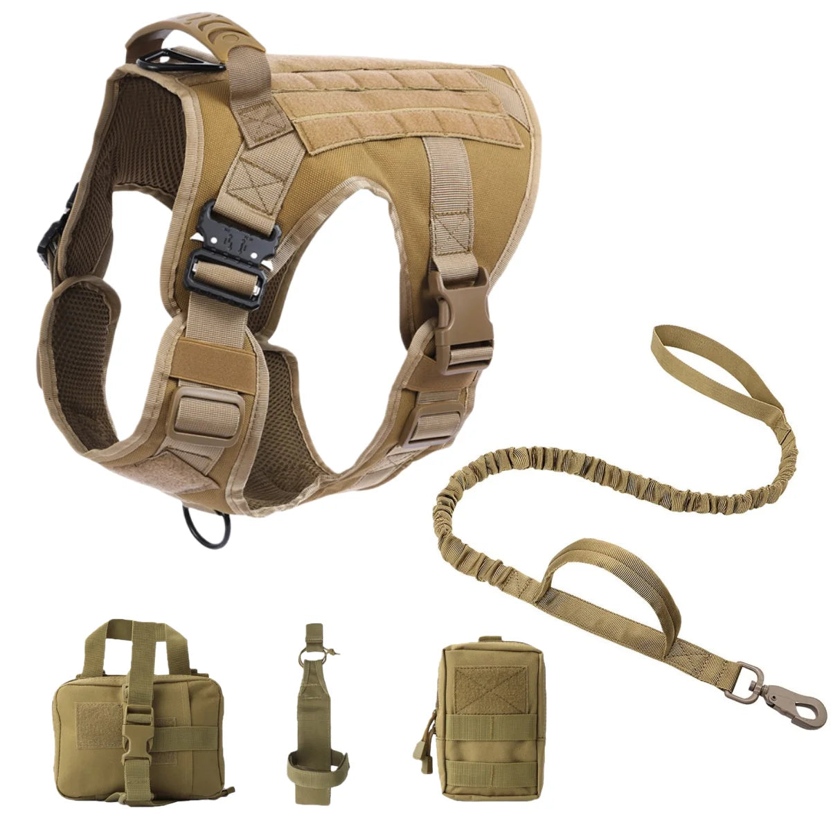 Tactical Dog Harness – Heavy-Duty Adjustable No-Pull Service Vest with Control Handle for Training, Hunting & Walking Large Breed Dogs