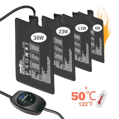 6W/11W/23W/36W Reptile Heating Pad – PVC Heat Mat with Adjustable Thermostat for Terrariums, Aquariums, Turtles, Snakes, Lizards & Seedlings