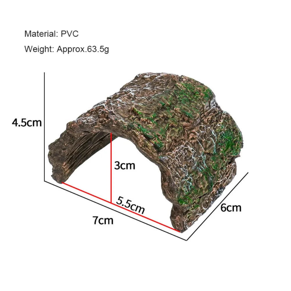 PVC Reptile Hideaway Cave – Natural-Look Hiding Shelter & Aquarium Decoration for Lizards, Geckos, Snakes and Other Reptiles