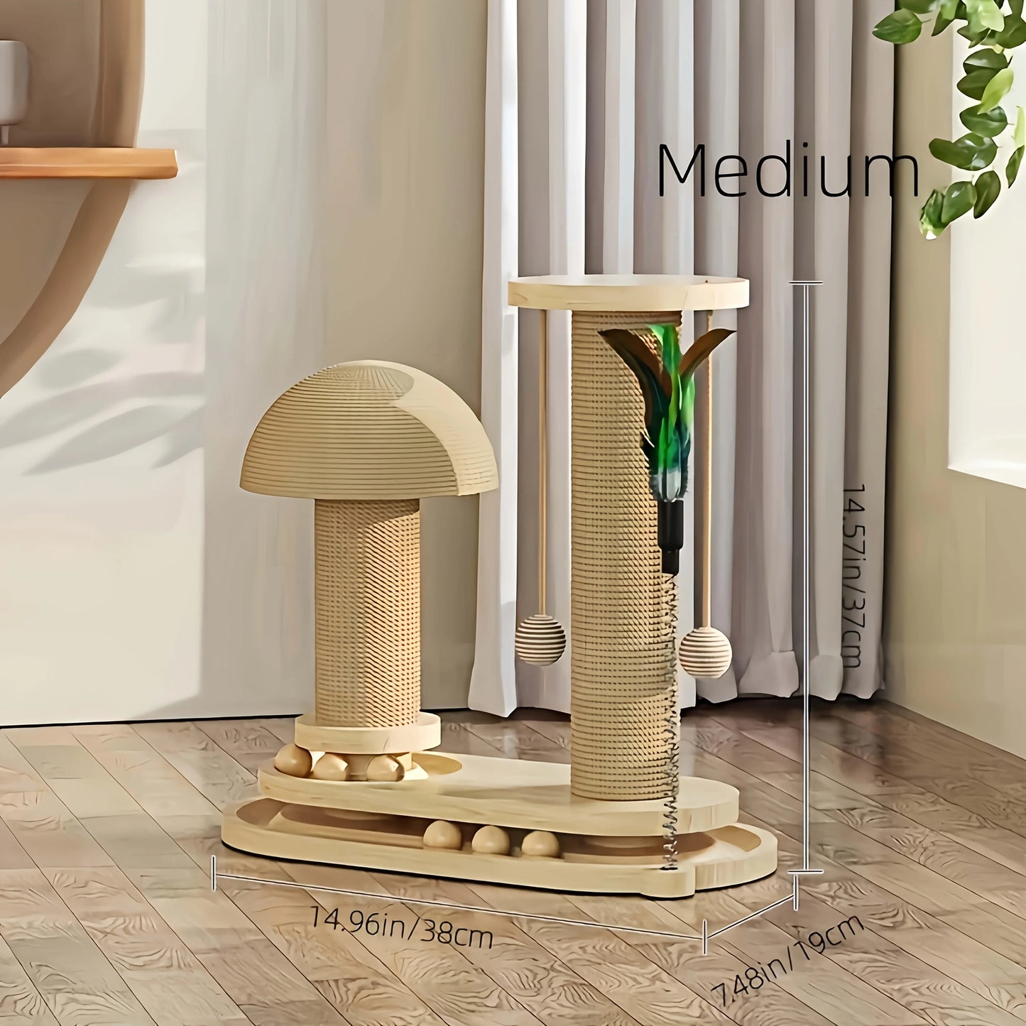 Interactive Cat Scratching Post Tower with Jute & Ball Track – Durable Multi-Functional Scratcher for Indoor Cats