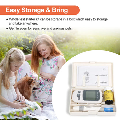 Pet Blood Glucose Monitoring Kit – All-in-One Digital Diabetes Testing System for Cats & Dogs, Home or Clinic Use