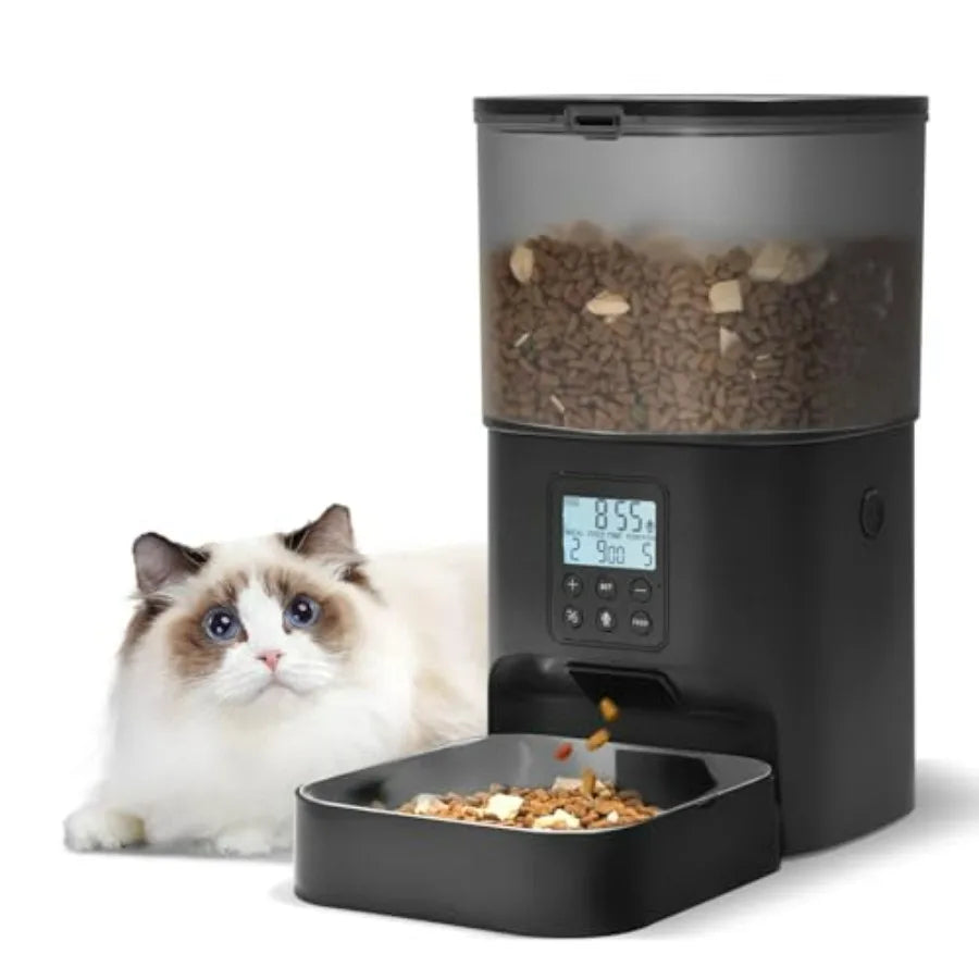 4L Automatic Pet Feeder – Timed Food Dispenser with 10-Second Voice Recorder, Up to 8 Meals Per Day for Cats & Dogs