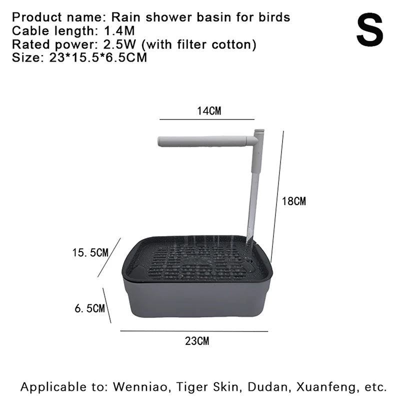 New Automatic Parrot Bird Bath Tub USB Electric Pet Circulating Water Bathtub Shower Fountain Pet Supplies·