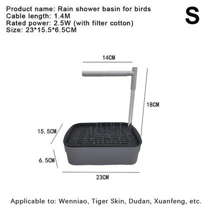New Automatic Parrot Bird Bath Tub USB Electric Pet Circulating Water Bathtub Shower Fountain Pet Supplies·