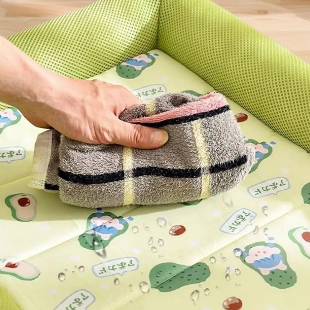 Square Pet Cooling Bed – Soft Breathable Non-Slip Washable Sleeping Pad for Dogs, Cats & Puppies, All-Season Comfort