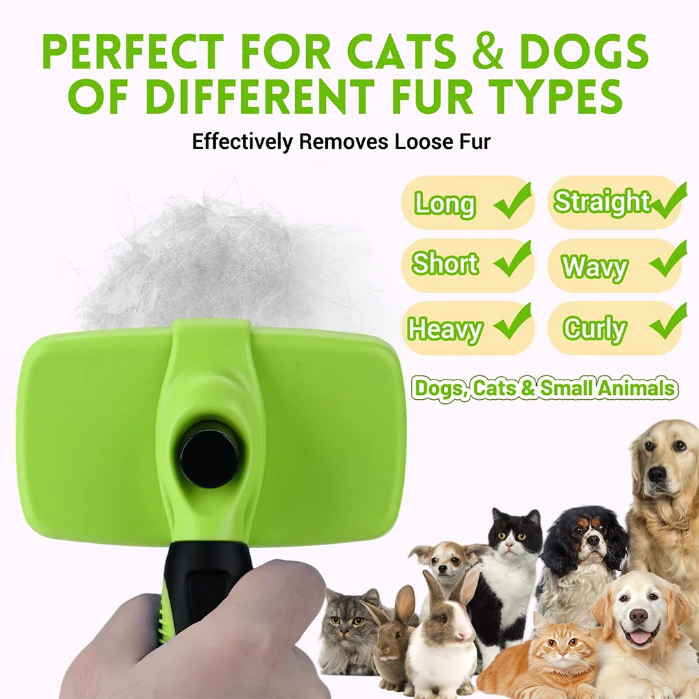 Pet Grooming Brush – Hair Removal, Deshedding & Massage Comb for Dogs, Cats & Puppies