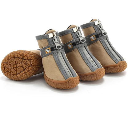 Dog Boots with Non-Slip Soles – Warm Plush Paw Protection Shoes, Breathable Outdoor Booties for Dogs