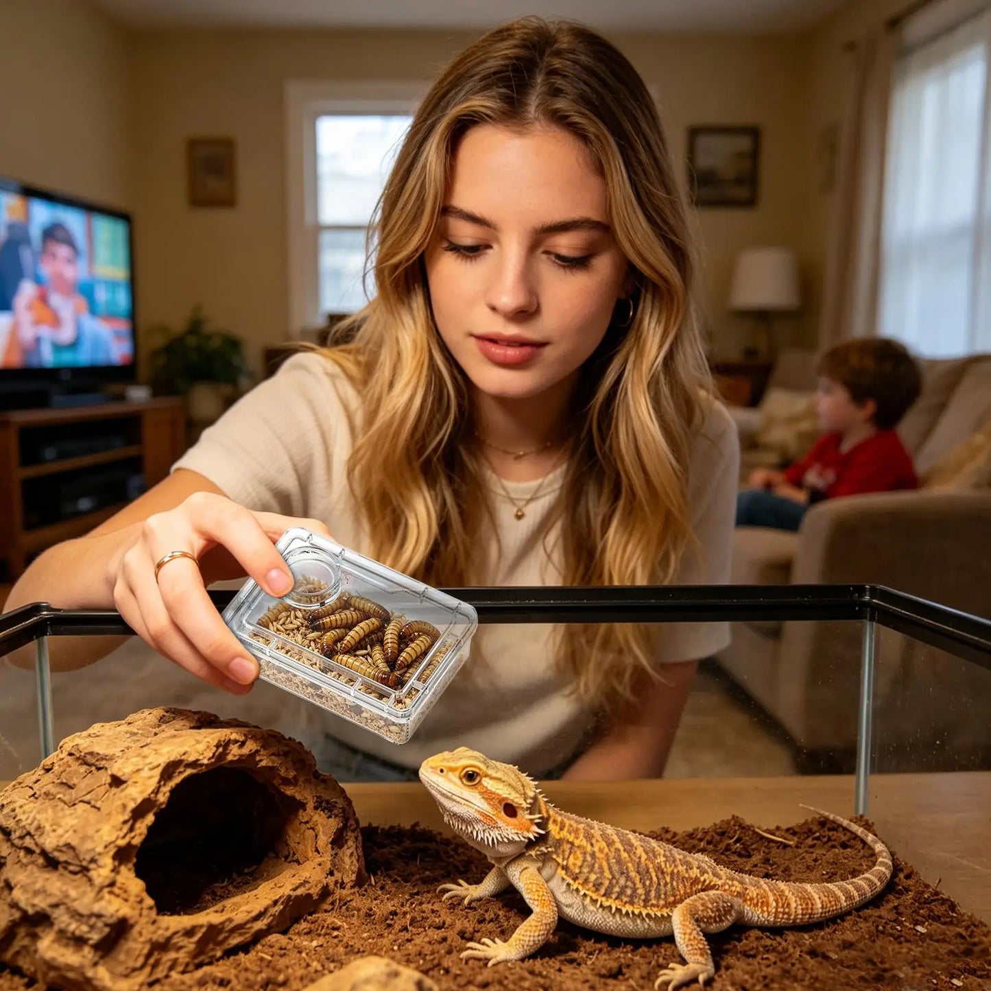 Escape-Proof Reptile Feeding Bowl – Food Dish for Geckos, Frogs, Spiders, Lizards & Other Exotic Pets