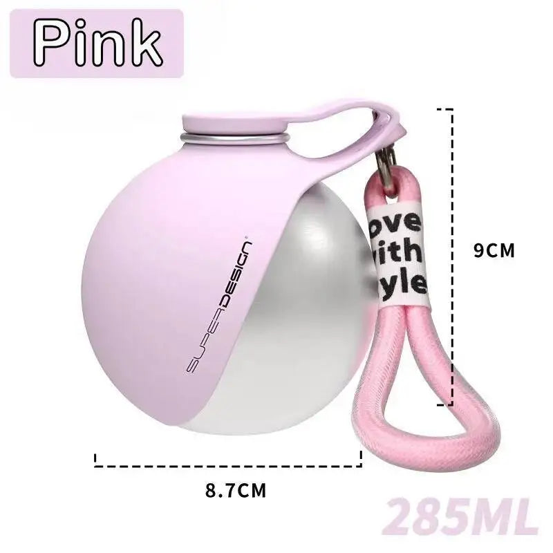 Portable Dog Water Bottle – Leakproof Folding Travel Drinking Cup with Lanyard Hook for Outdoor Use