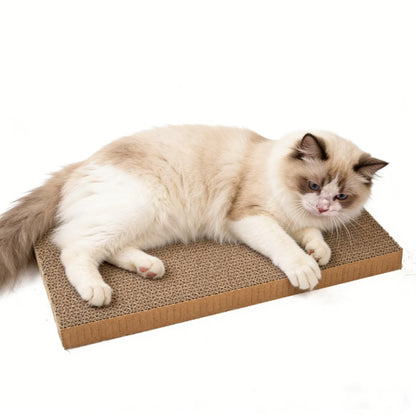 4-Pack Corrugated Cat Scratching Boards – Reversible Cardboard Scratch Pads with Catnip, 16.5 x 10.4 Inches for Indoor Cats