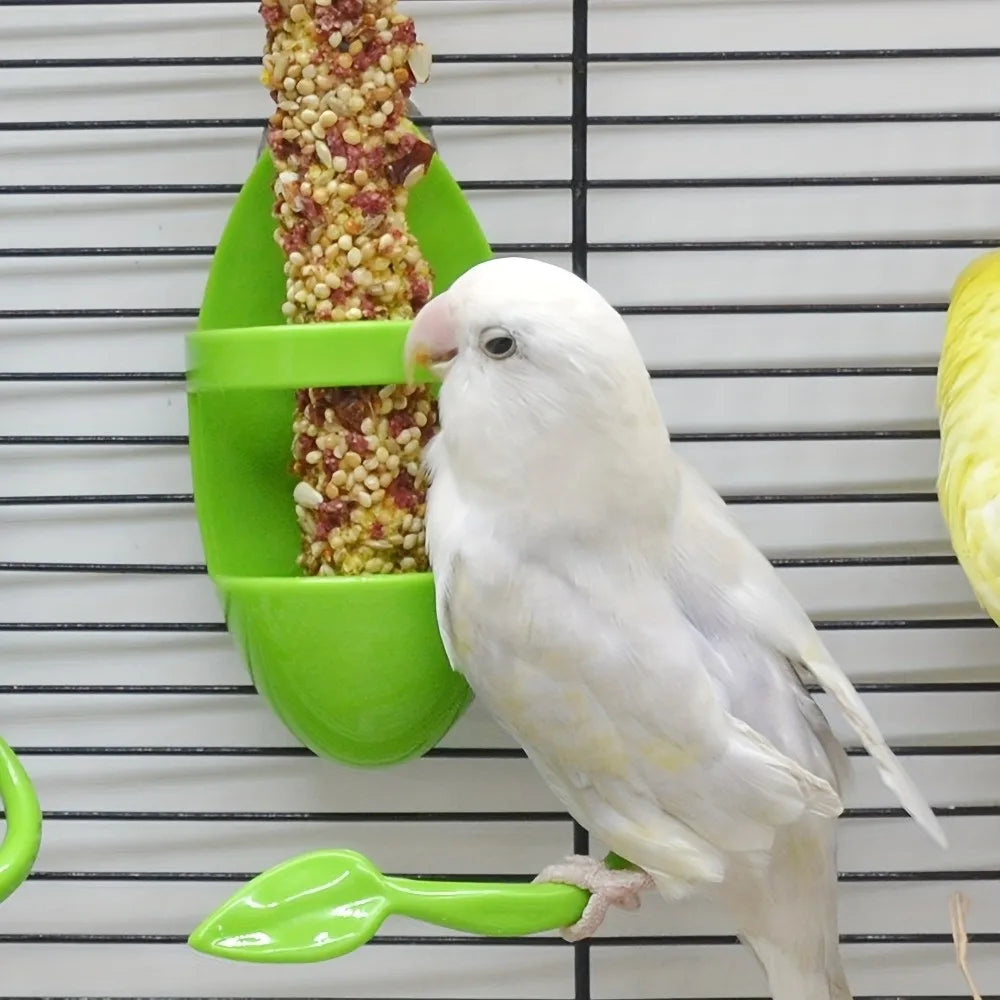 4Pcs Durable Foraging Feeder Box Portable Easy Clean Cuttlebone Feeder Hanging Interactive Feeding Perch Toy Parrot