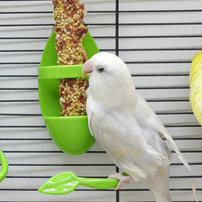 4Pcs Durable Foraging Feeder Box Portable Easy Clean Cuttlebone Feeder Hanging Interactive Feeding Perch Toy Parrot