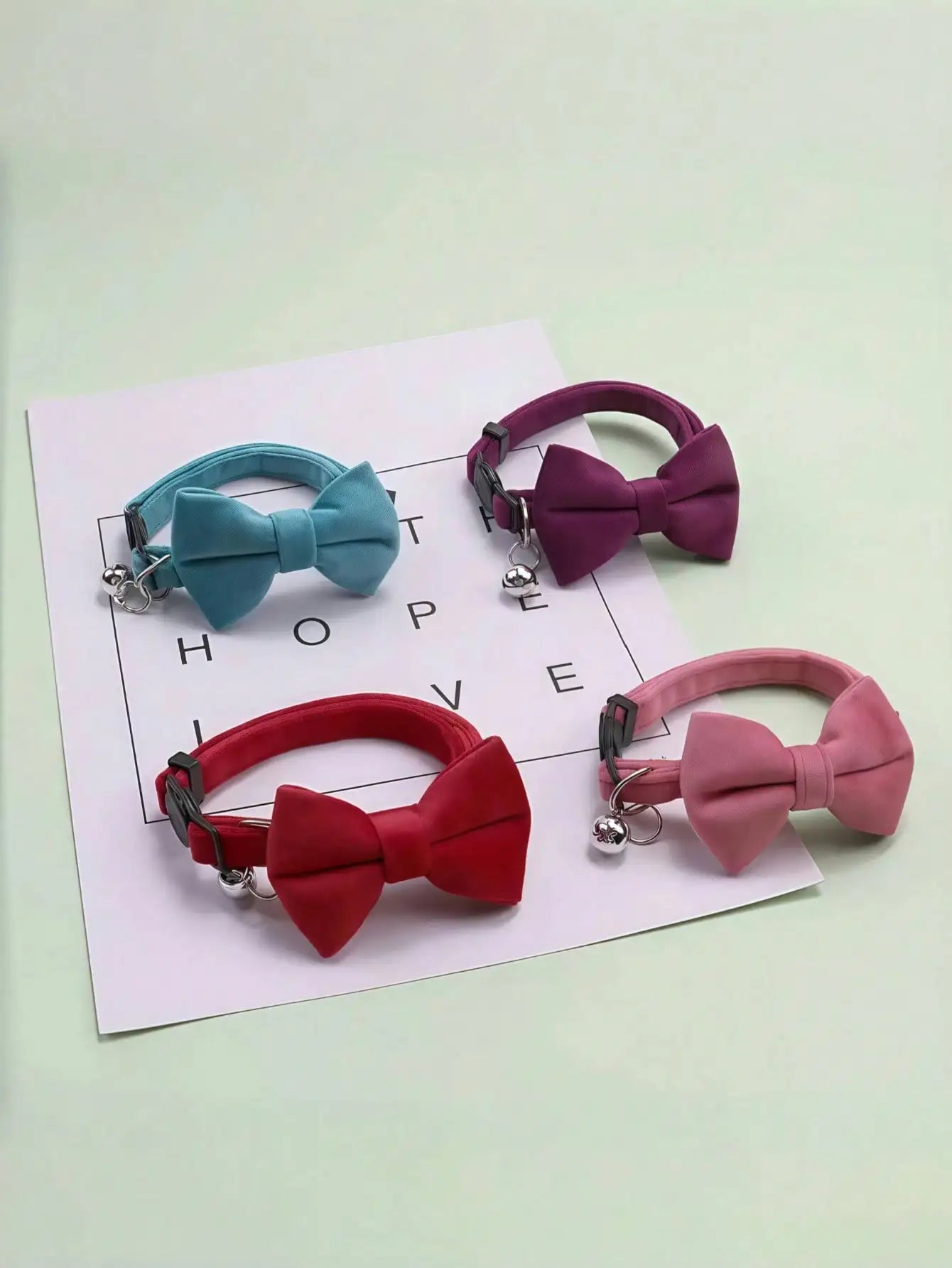 1pc Fashionable Adjustable Pet Collar, Multi-Color, With Bell And Bow Tie - Suitable For Cats And Small Dogs