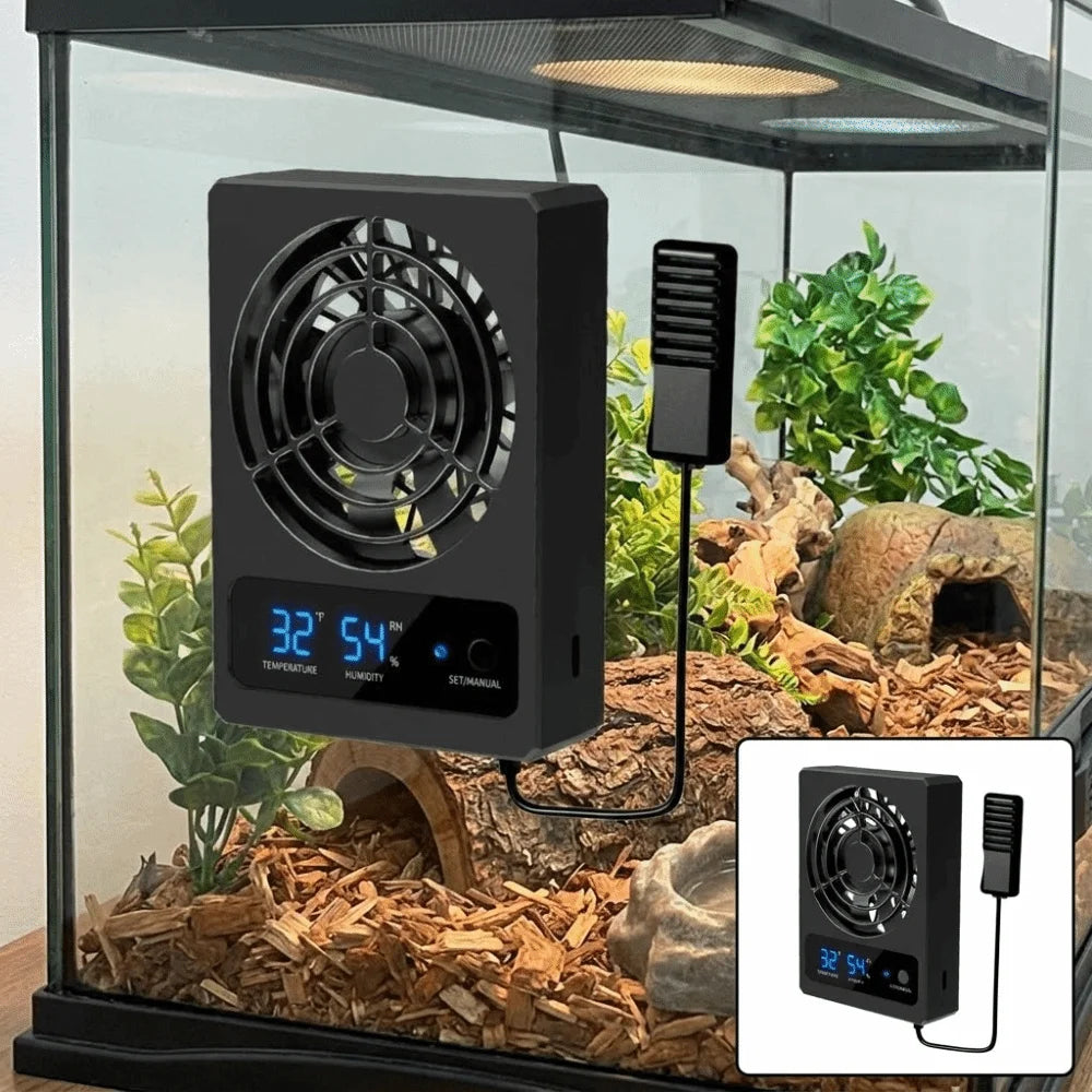 Low Noise Reptile Terrarium Cooling Fan – Powerful Quiet Ventilation Fan with Intelligent Airflow for Reptile Enclosures