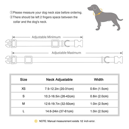 Personalized Nylon Pet Collar – Engraved ID Tag and Flower Accessory for Dogs & Cats