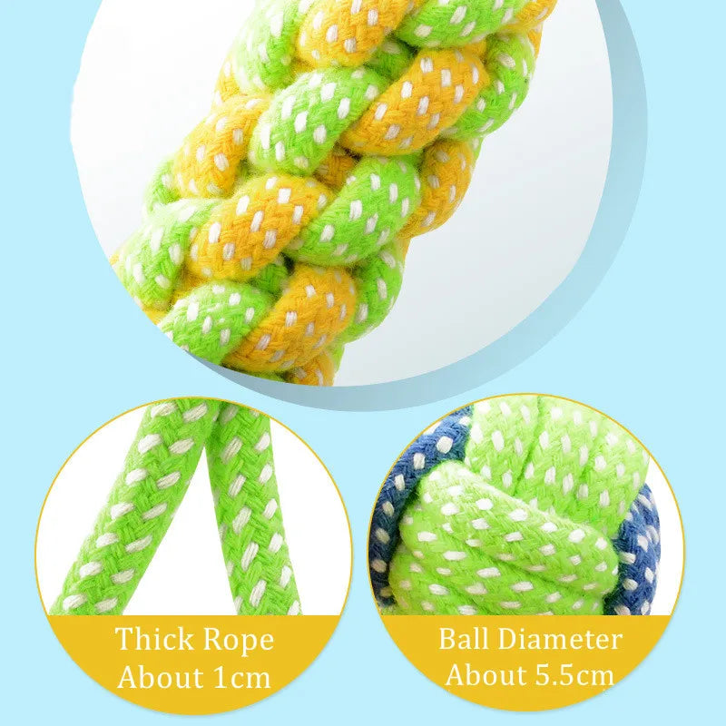 Interactive Cotton Rope Dog Toy – Chew Ball & Teeth Cleaning Toy for Puppies, Small & Large Dogs