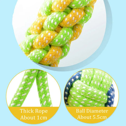 Interactive Cotton Rope Dog Toy – Chew Ball & Teeth Cleaning Toy for Puppies, Small & Large Dogs