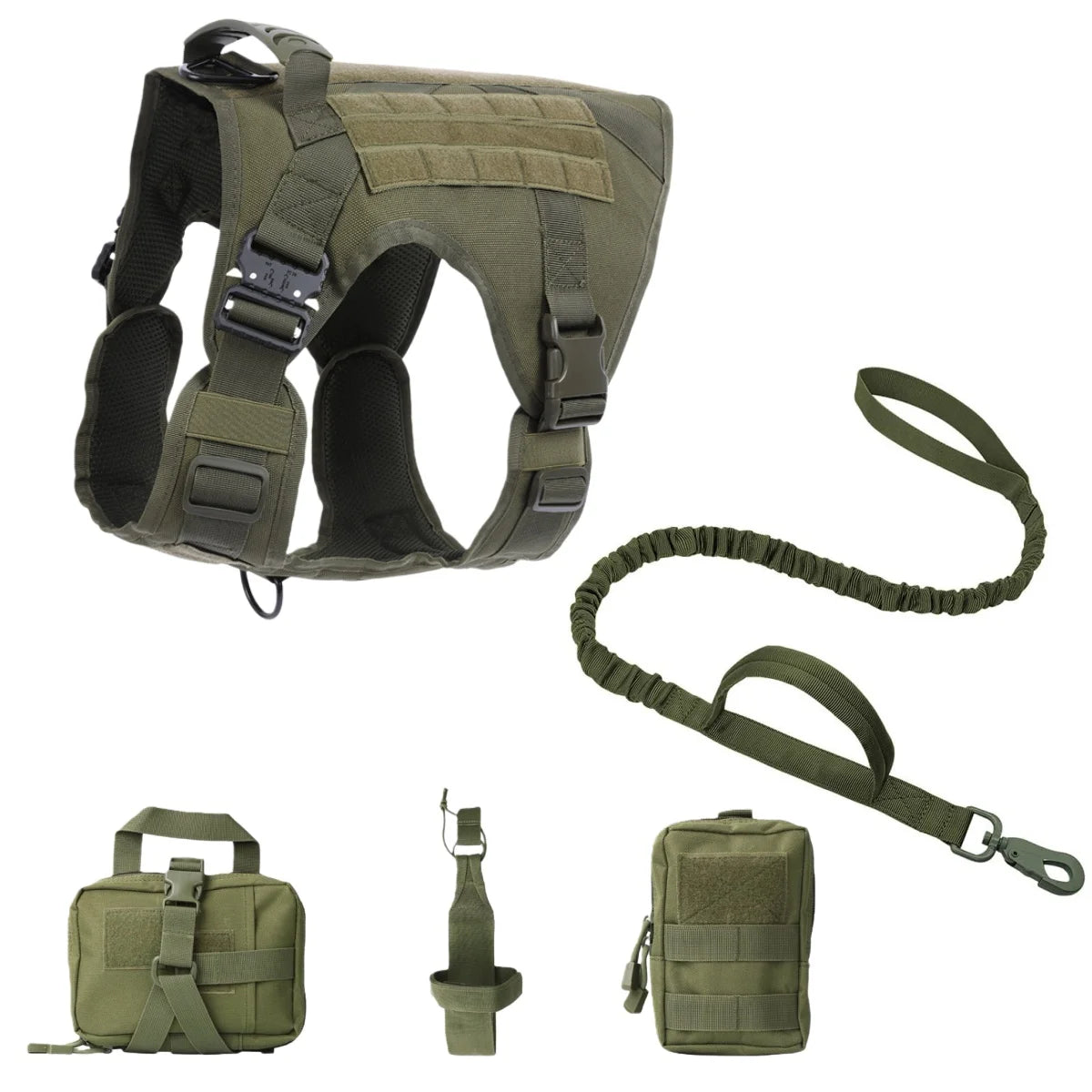 Tactical Dog Harness – Heavy-Duty Adjustable No-Pull Service Vest with Control Handle for Training, Hunting & Walking Large Breed Dogs
