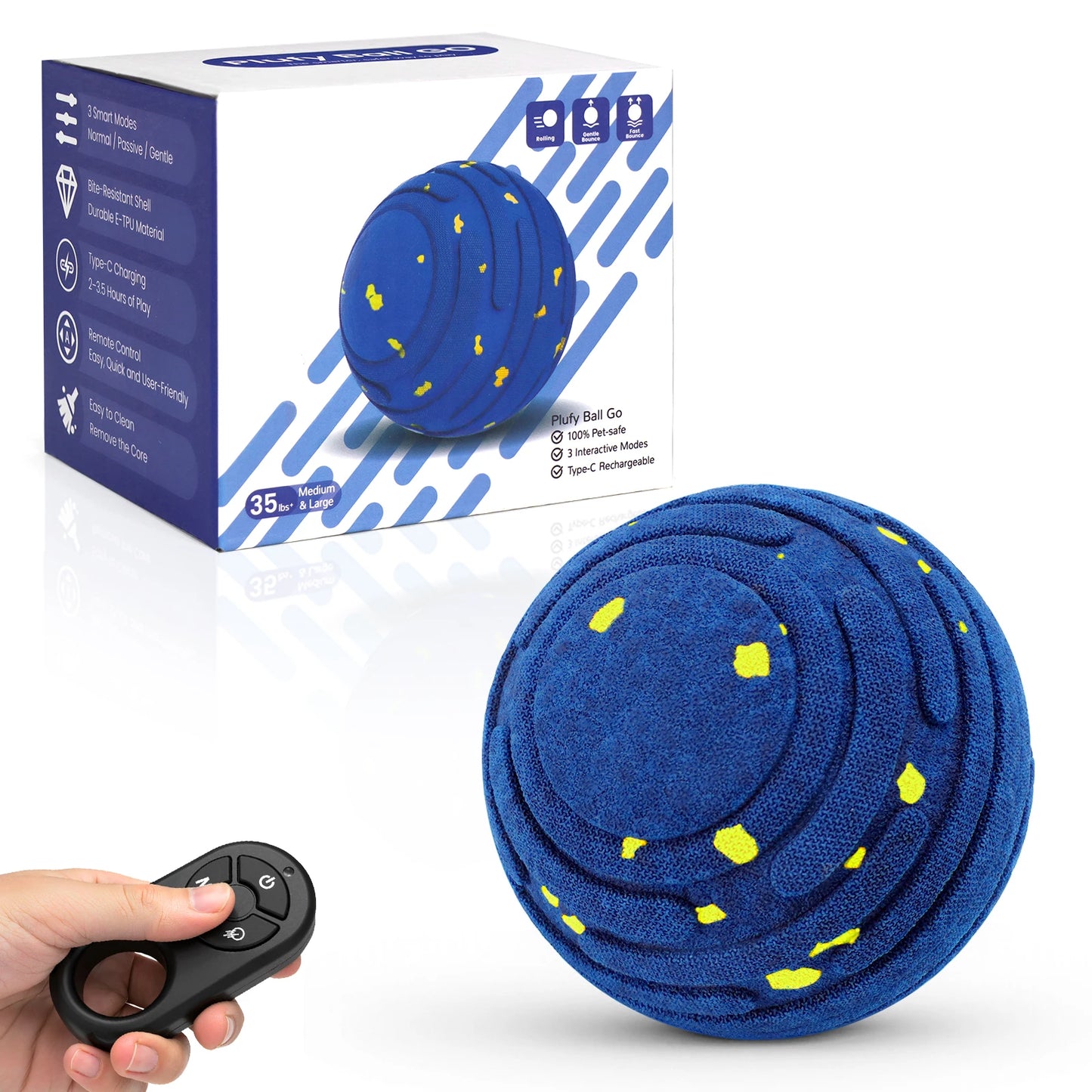 Smart Interactive Dog Toy Ball – Rechargeable Automatic Moving E-TPU Ball for Aggressive Chewers, Small & Medium Dogs