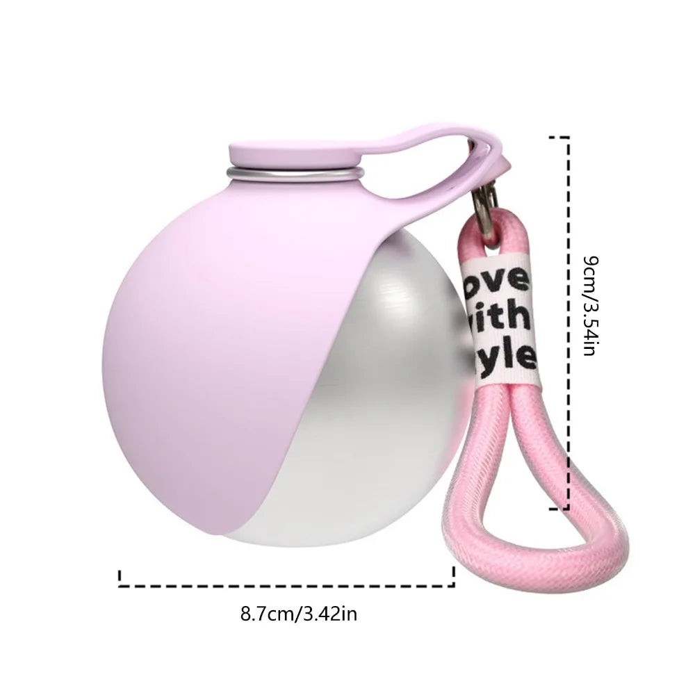 Dog Water Bottle with Removable Silicone Bowl – 285ml Stainless Steel Leak-Proof Travel Water Dispenser for Walking, Hiking & Outdoor Activities