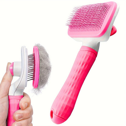 Self-Cleaning Slicker Brush for Dogs & Cats – Pet Hair Removal and Grooming Comb