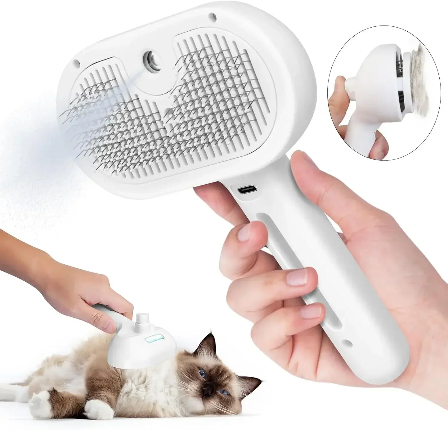 Pet Spray Grooming Comb – Water Mist Hair Remover & Dematting Brush for Cats and Dogs
