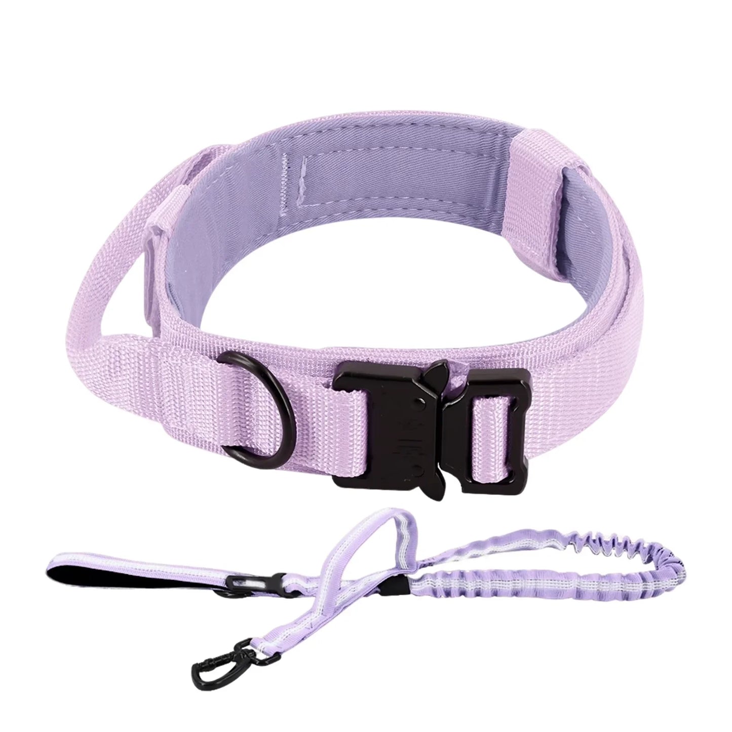 Adjustable Tactical Dog Training Collar & Leash Set – Durable Control Handle for All Breeds