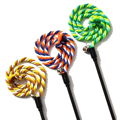 Interactive Cat Teaser Wand Toy – Chew & Chase Rope Stick for Cats, Kittens & Indoor Play