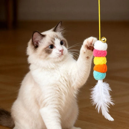 Electric Interactive Cat Toy – Auto Swing Feather Toy with Dual Ropes for Self-Play, Exercise & Indoor Fun