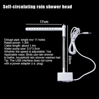 New Automatic Parrot Bird Bath Tub USB Electric Pet Circulating Water Bathtub Shower Fountain Pet Supplies·