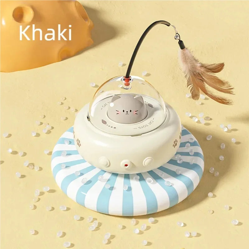 Smart Interactive Cat Toy – USB Rechargeable Automatic Rotating Feather Toy for Indoor Cats & Kittens, Exercise & Training