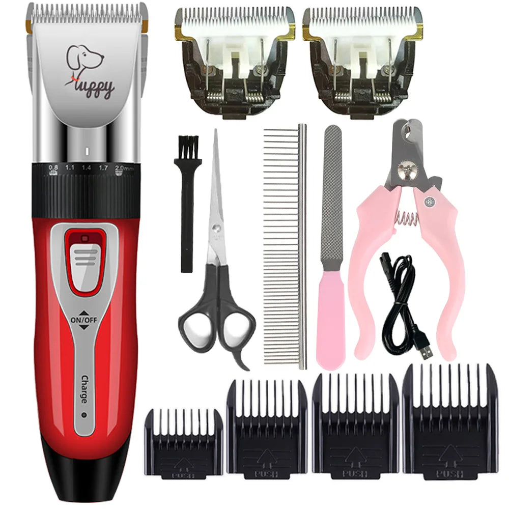Cordless Pet Hair Clipper Set – Professional Rechargeable Grooming Trimmer & Shaver for Dogs, Cats & Rabbits