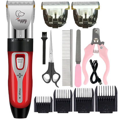 Cordless Pet Hair Clipper Set – Professional Rechargeable Grooming Trimmer & Shaver for Dogs, Cats & Rabbits