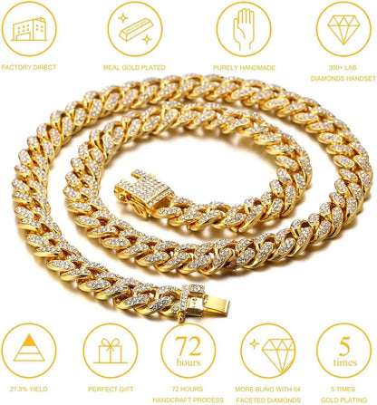 Luxury Gold And Silver Cuban Link Cat Collar Necklace – Crystal Rhinestone Pet Jewelry for Cats & Kittens