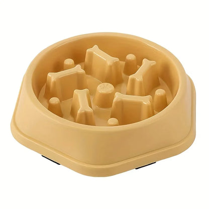 Slow Feeder Dog & Cat Bowl – Non-Slip Slow Eating Food Dish, Choke-Resistant PP Bowl for Small Dogs & Cats