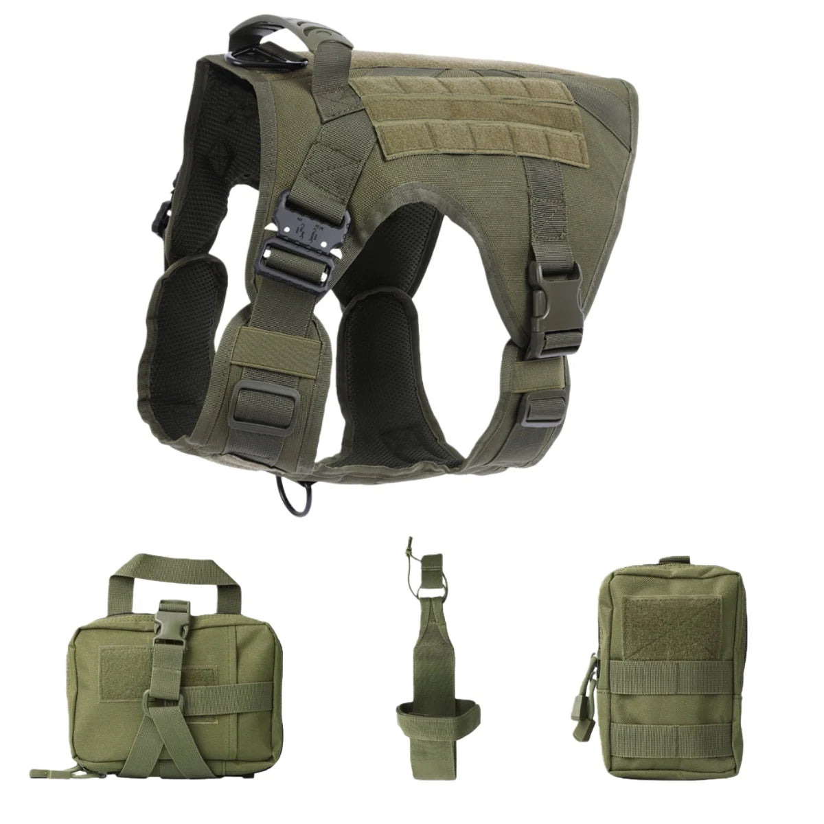 Tactical Dog Harness – Heavy-Duty Adjustable No-Pull Service Vest with Control Handle for Training, Hunting & Walking Large Breed Dogs