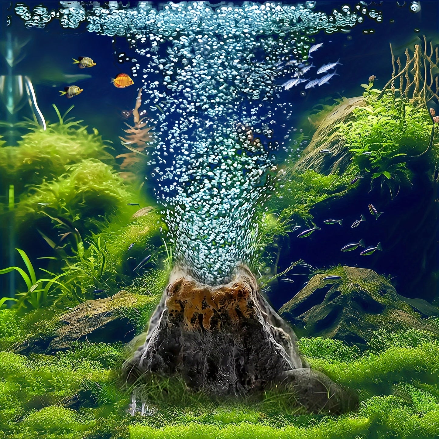 Volcano Air Bubble Stone for Aquarium – Oxygen Diffuser Decoration for Fish Tanks & Aqua Scaping