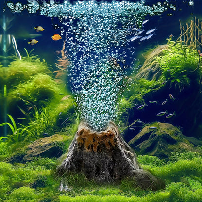 Volcano Air Bubble Stone for Aquarium – Oxygen Diffuser Decoration for Fish Tanks & Aqua Scaping