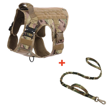Tactical Dog Harness – Heavy-Duty Adjustable No-Pull Service Vest with Control Handle for Training, Hunting & Walking Large Breed Dogs