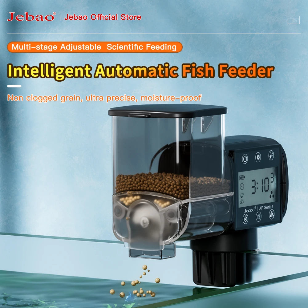 Jebao Jecod Intelligent Automatic Fish Feeder – Digital Timer Aquarium Food Dispenser for Fish Tanks