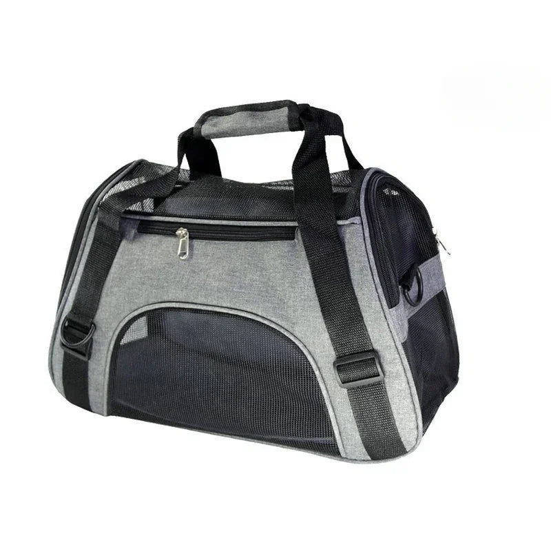Portable Mesh Pet Carrier Bag – Breathable Foldable Travel Handbag for Cats & Small Dogs