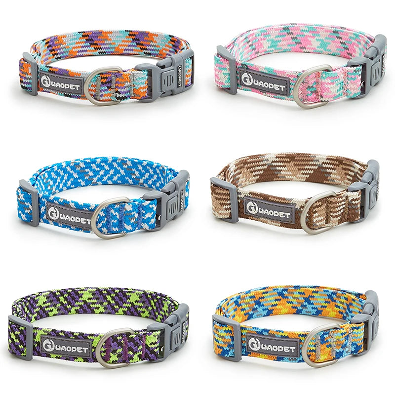 Adjustable Reflective Dog Collar – Durable Nylon Collar for Medium & Large Dogs