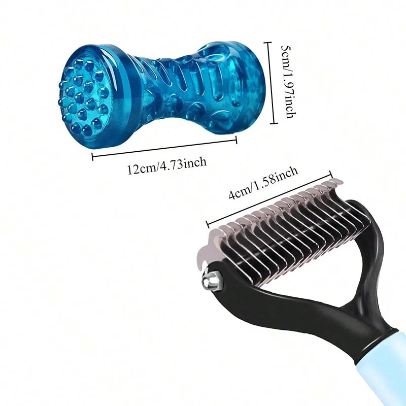 Dematting Comb Deshedding Brush Pet Grooming Tool For Cats Dogs Remove Loose Fur Tangles Pro Hair Care Grooming Accessory