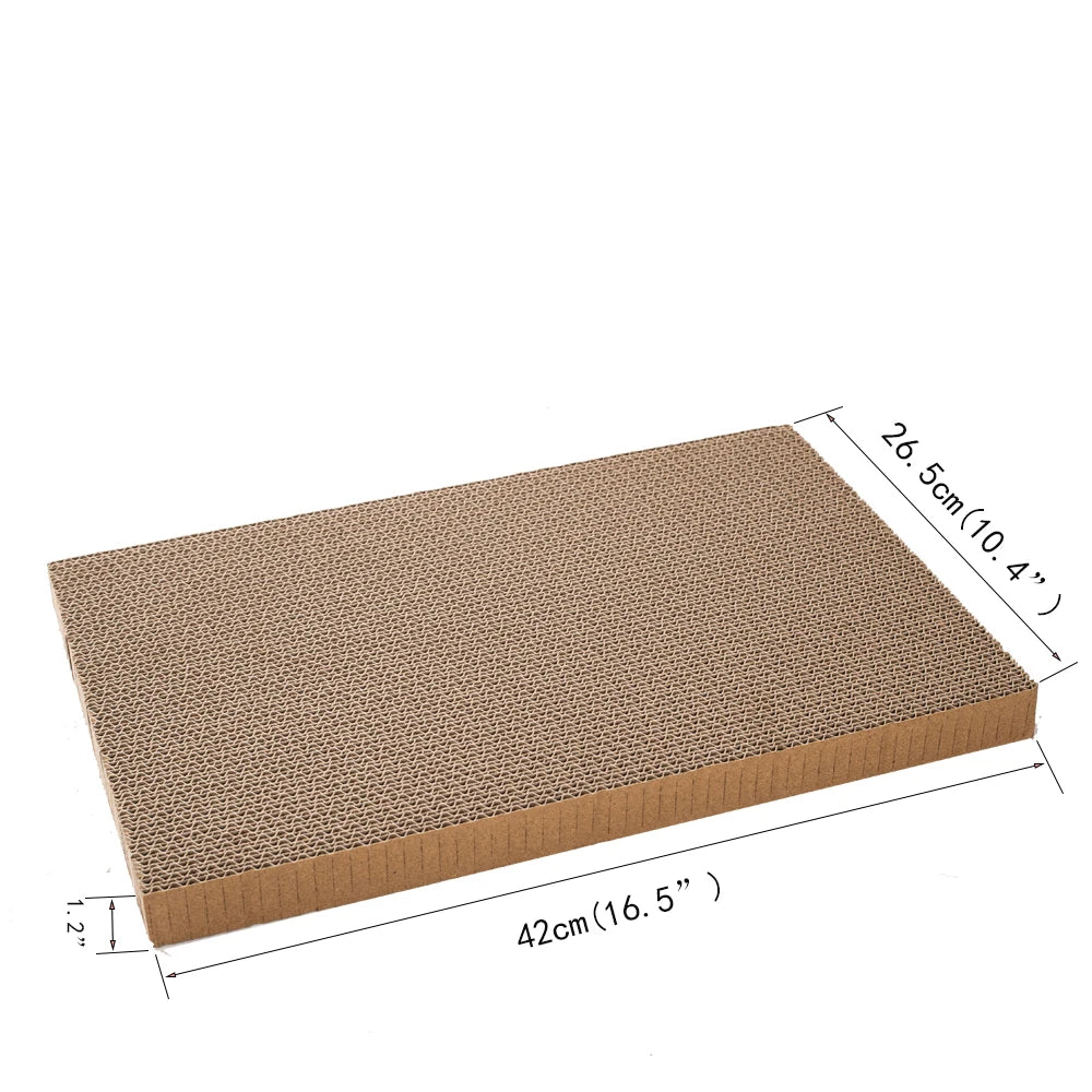 4-Pack Corrugated Cat Scratching Boards – Reversible Cardboard Scratch Pads with Catnip, 16.5 x 10.4 Inches for Indoor Cats