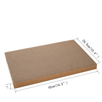 4-Pack Corrugated Cat Scratching Boards – Reversible Cardboard Scratch Pads with Catnip, 16.5 x 10.4 Inches for Indoor Cats