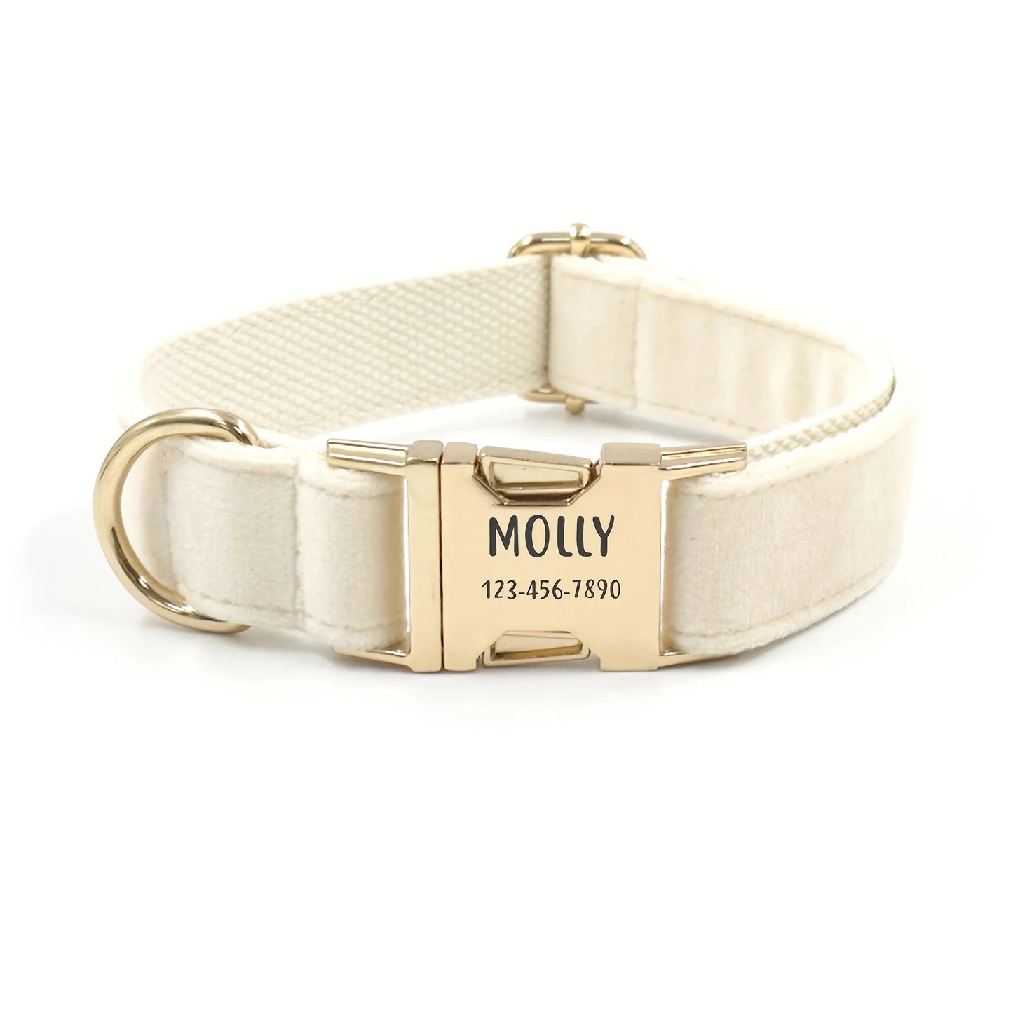 Custom Engraved Velvet Dog Collar – Personalized Name & Phone Number ID Collar