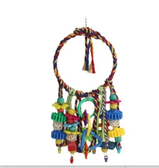 Parrot Toy Set – Interactive Bird Cage Toy Combination with Chewing, Climbing & Play Accessories for Parrots & Pet Birds