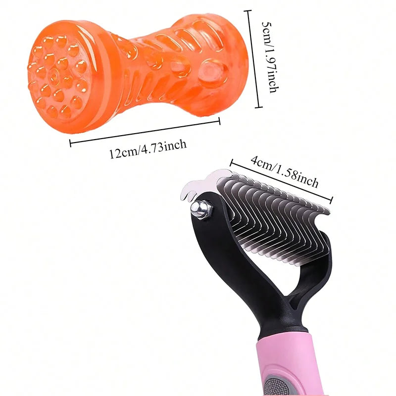 Dematting Comb Deshedding Brush Pet Grooming Tool For Cats Dogs Remove Loose Fur Tangles Pro Hair Care Grooming Accessory