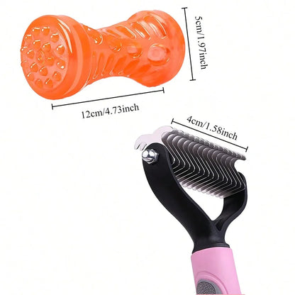 Dematting Comb Deshedding Brush Pet Grooming Tool For Cats Dogs Remove Loose Fur Tangles Pro Hair Care Grooming Accessory